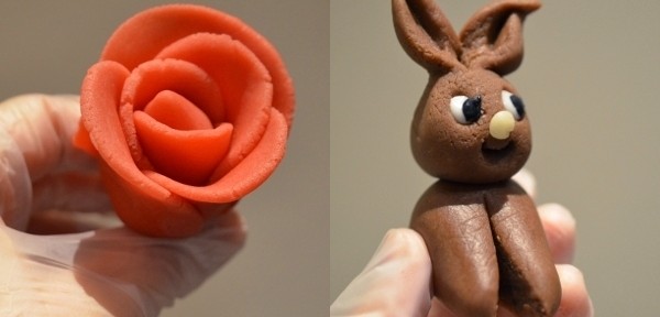Schnellkurs in Sachen Tortendeko: Rosen und Osterhasen aus Marzipan