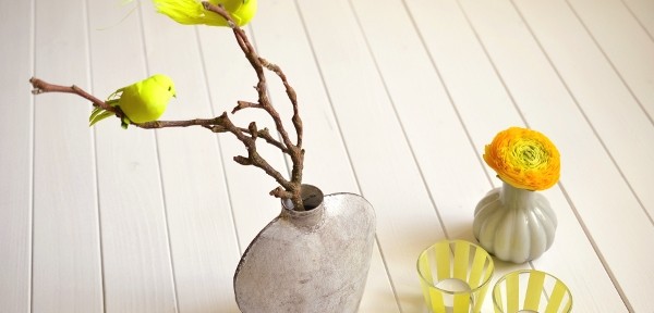 Frühlingsdeko in Neongelb (Schnelles DIY für Windlichter mit Maskingtape)