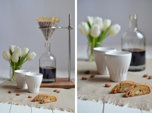 Manxdel-Kardamom-Biscotti mit Pour-Over-Coffee