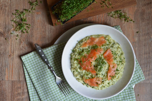 Kräuterrisotto mit Lachs: EIne tolle Vorspeise für den Frühling