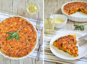 Kürbis-Rezept: als Quiche mit Rosinen, Speck und Salnbei