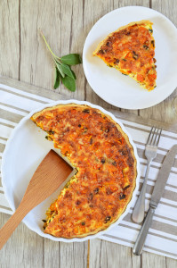 Kürbis-Rezept: Kürbisquiche mit Speck und Salbei